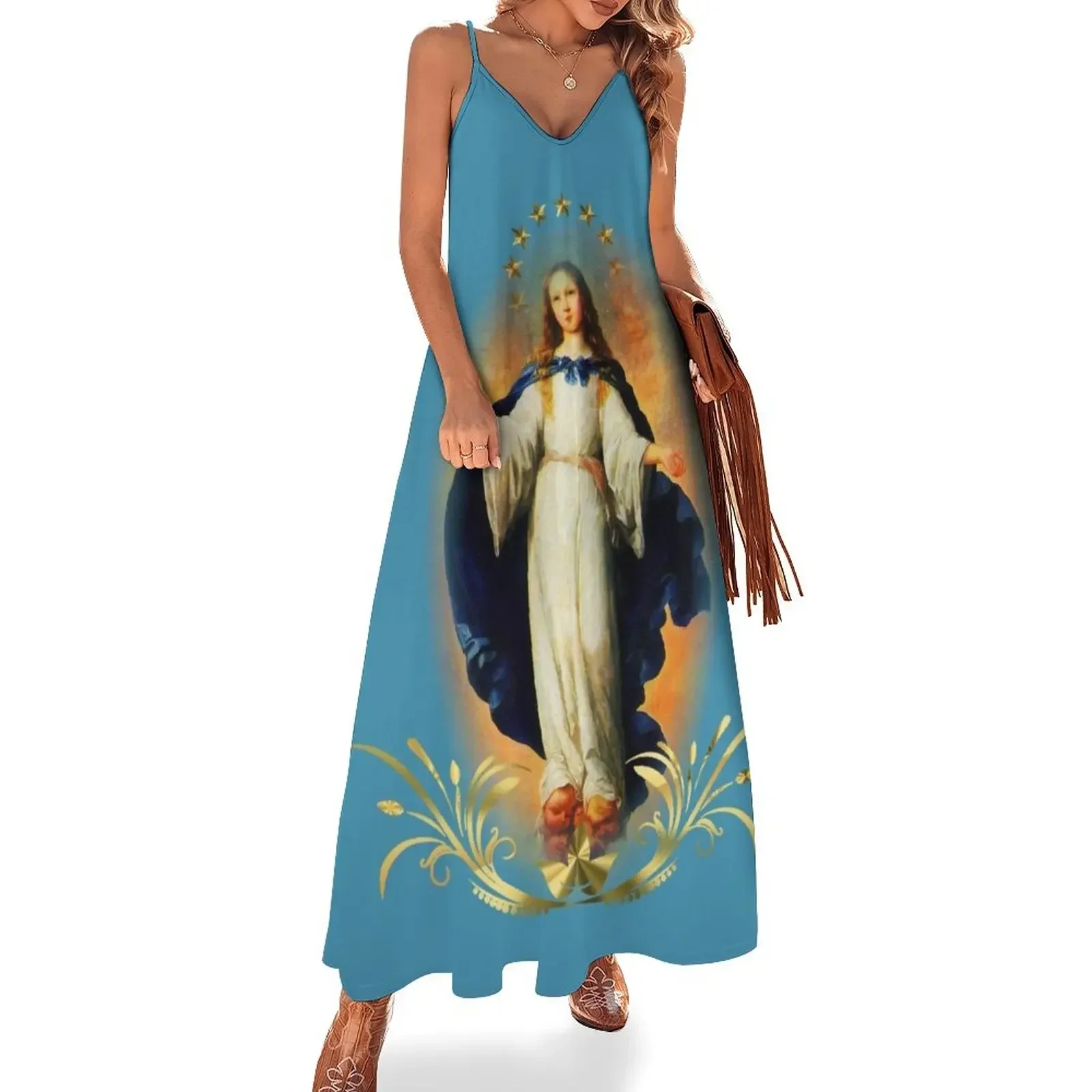 Immaculate Conception Assumption Virgin Mary Nicaragua Patron Saint Sleeveless Dress cute dress summer dress women 2024