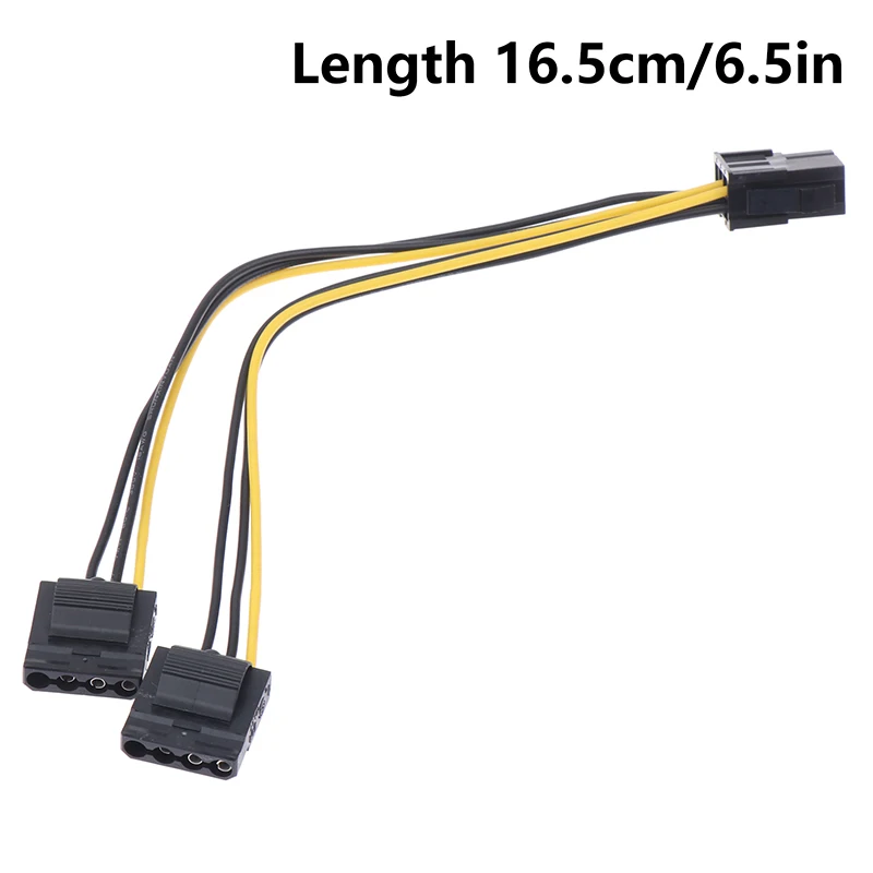 1pc 16.5cm 6 Pin To Dual 4 Pin Video Card Power Cord Y Shape 8 Pin PCI Express To Dual 4 Pin Molex Graphics Card Power Cable