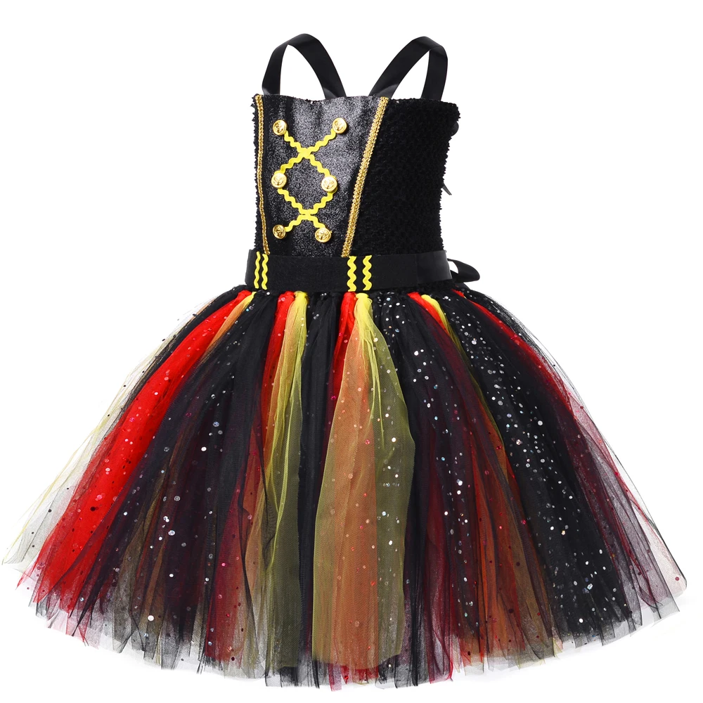 Sparkly Pirate Costumes for Girls Christmas Halloween Fancy Tutu Dress for Kids Carnival Party Disguise Outfit with Pirate Hat