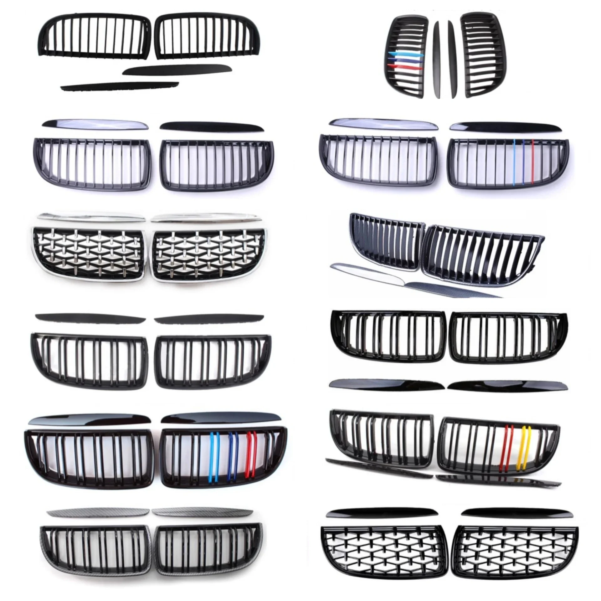 Body Kit Front Bumper Radiator Grille for BMW 3 Series E90 05-08 Convert M Style Net Car Accessories