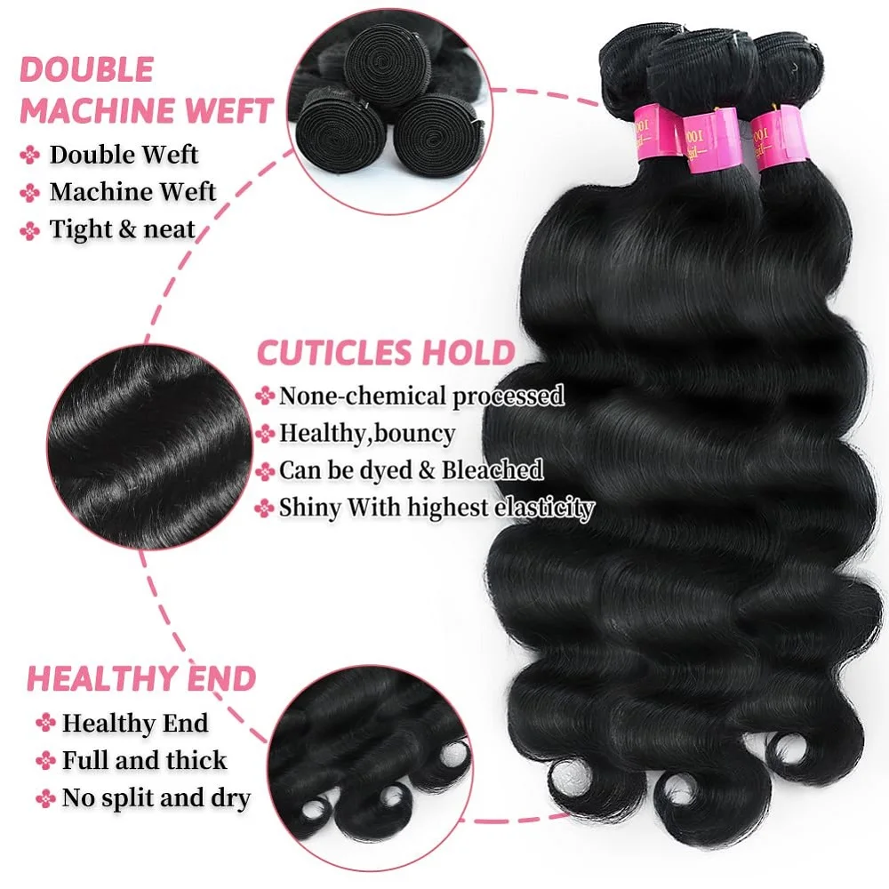 Cabelo Humano Natural Ondulado Colorido para Mulheres, Extensões de Cabelo Remy, 1/3/4 Pacotes de Cabelo Ondulado Natural, 10-40 Polegadas