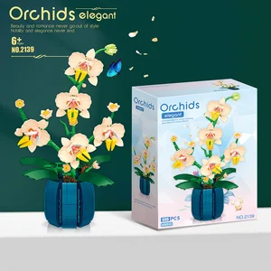 Orchid Bouquet Bouquet Building Blocks Bonsai Plant Model Ziegel, romantische DIY -Heimdekoration, Kinderspielzeug, Geschenk 6 Hauptverkäufe von Brangelina - №3