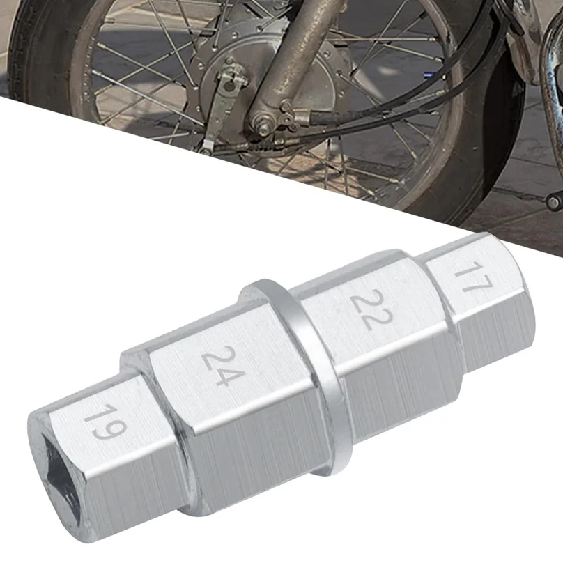MotorcyHex Axle Tool Universal Chrome Silver Hex Wrench Removal Tool Hex Allen Axle Spindle Tool for Motorcycle Front Axle Wheel