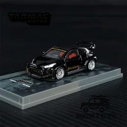 Tarmac worksブラックダイキャストモデル車、pangrdem yaris、1:64