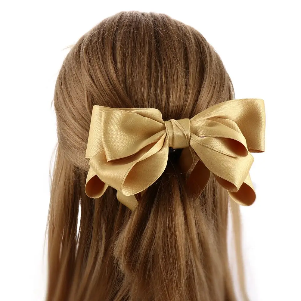 

Temperament Elegant Girls Korean Women Banana Clip Ponytail Holder Bow Hairpin Vertical Clip