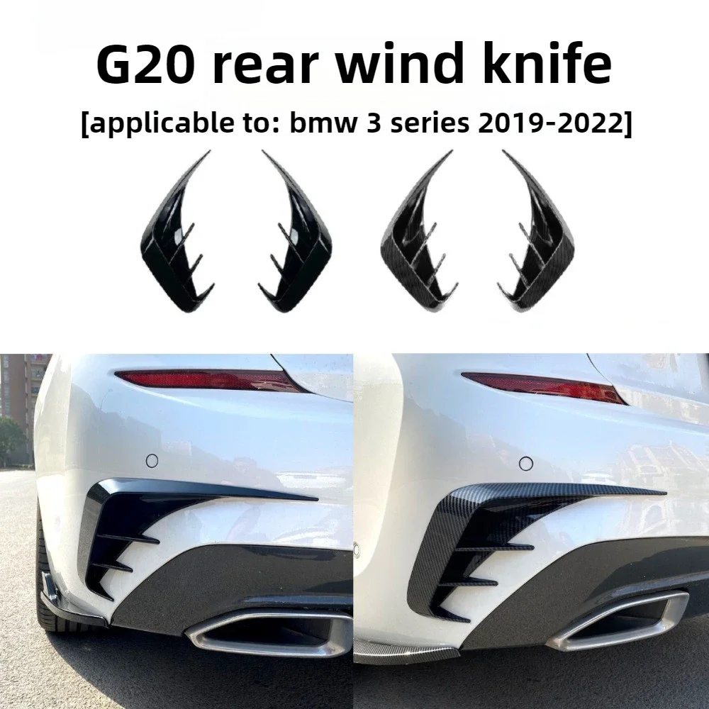 Car Rear Bumper Lip Spoiler For BMW 3 Series G20 M-Sport 320e 330e 318i 320i 325i 330i 340i 2019-2022 Air Vent Outlet Cover Trim