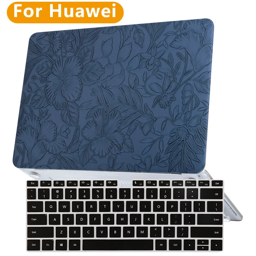 

Рельефный Модный чехол с тиснением для Huawei Matebook D14 D 15 D16 2023 2024, чехол с искусственной кожей, аксессуары, защитный чехол