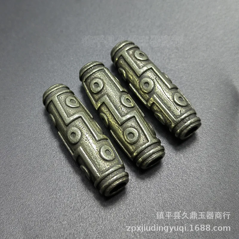 And White Copper Nine-Eye Dzi Bead Pendant Necklace Bracelet , Traditional Three-Way Cultural Art Accessories