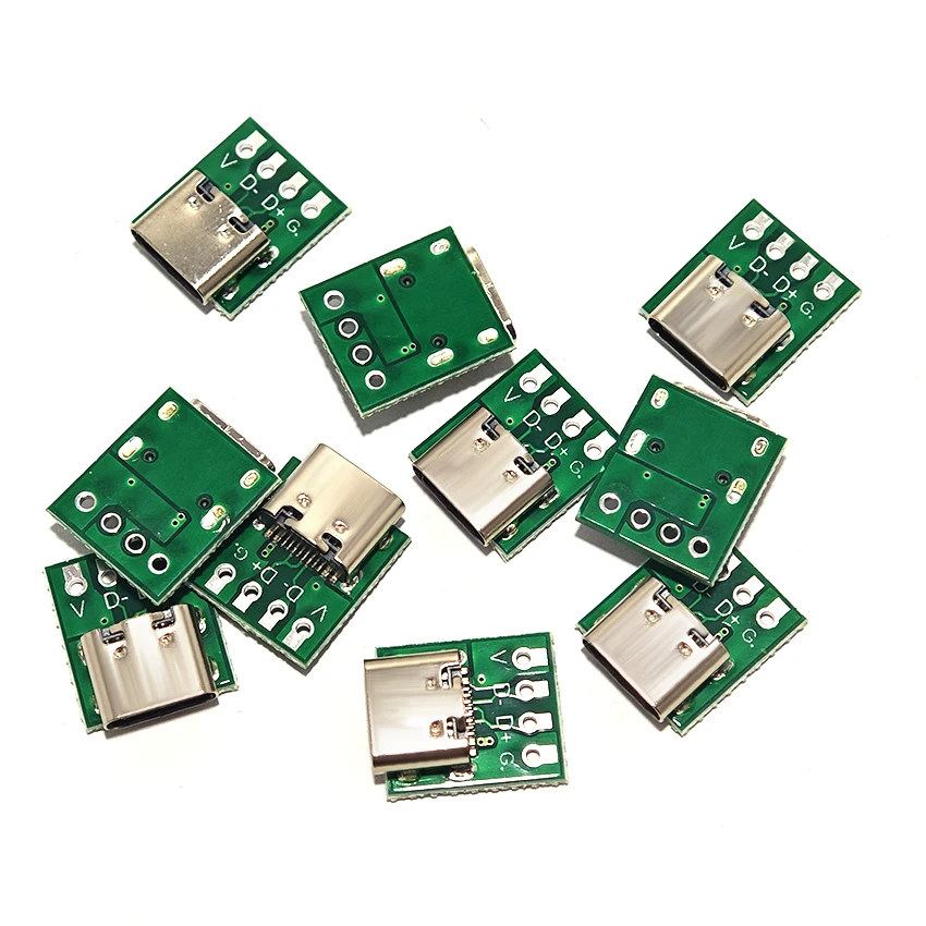 

10Pcs TYPE C USB 3.1 Type C Connector 16Pin Test PCB Board Plate Adapter Socket type-c For Data Line Wire Cable Transfer
