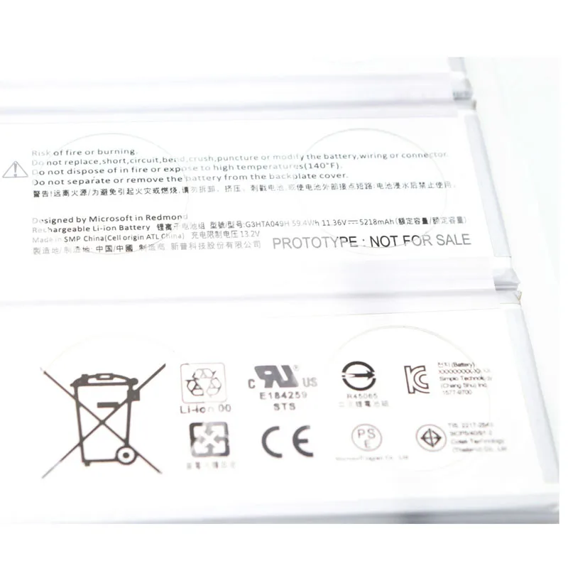 JCLJF 하이 퀄리티 키보드 배터리, 마이크로소프트 서피스 북 2 세대 13.5 인치 1835 G3HTA050H 11.36V 59.4Wh 5218mAh, G3HTA049H, 신제품