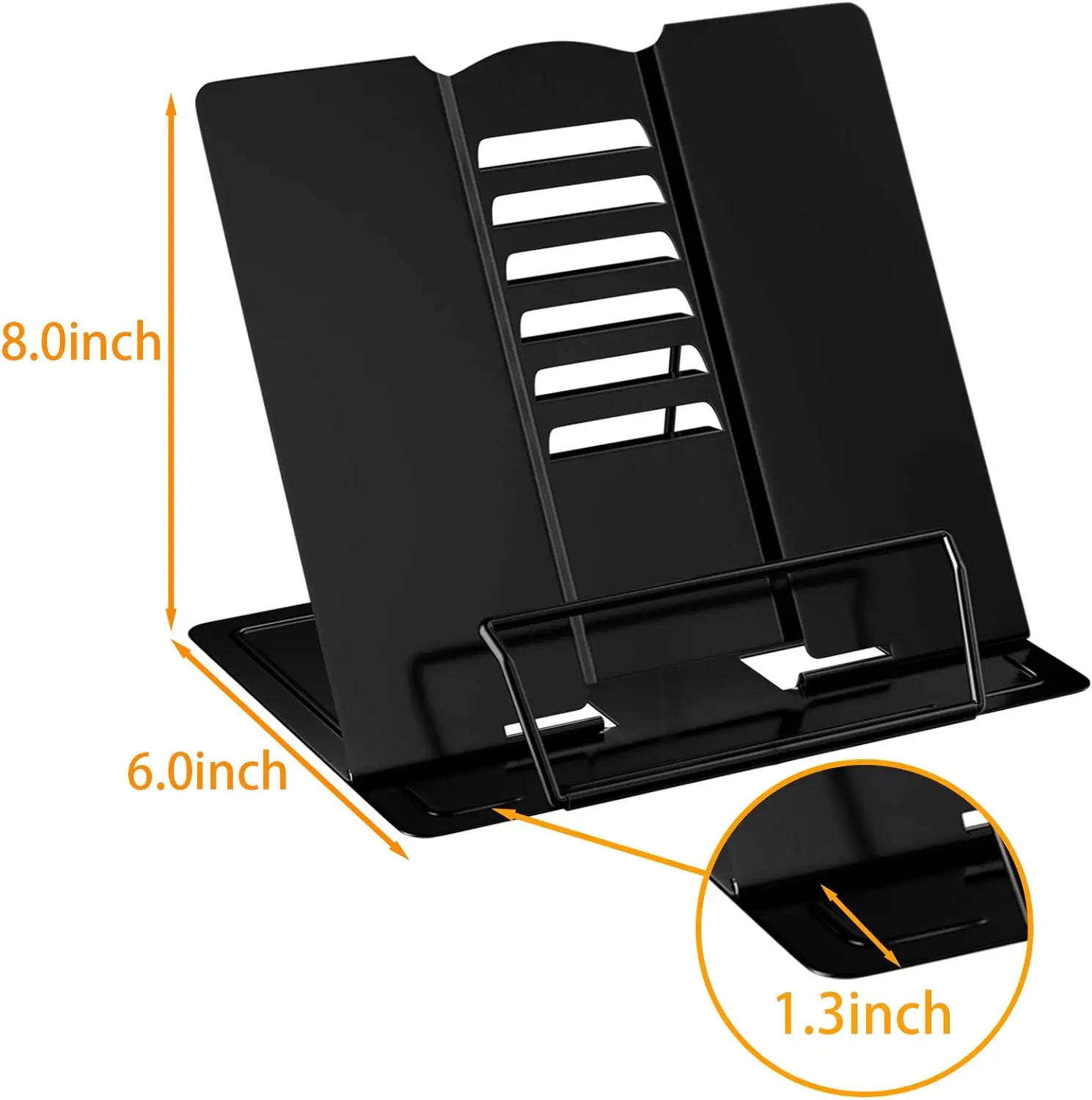 Imagem -02 - Dobrável Desk Book Stand Metal Reading Rest Cookbook Ajustável Documentos Titular Bookstands Portáteis para Books1005006698166327