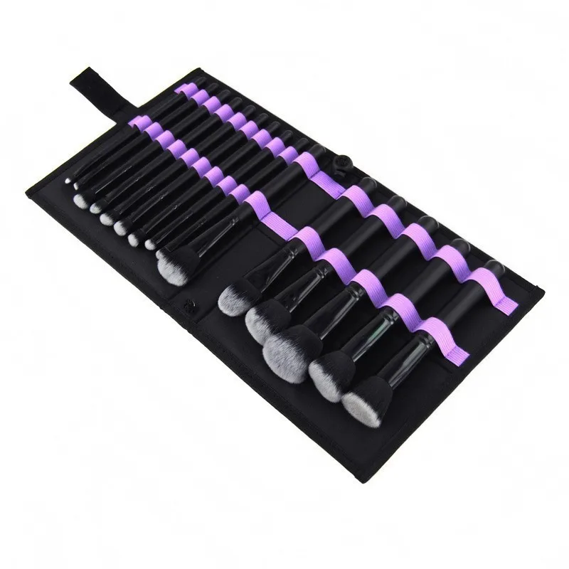 15 Make-up-Pinsel-Set, schwarz, mit Pinseltasche, Foundation-Pinsel, Lidschattenpinsel, Beauty-Tools, komplettes Set