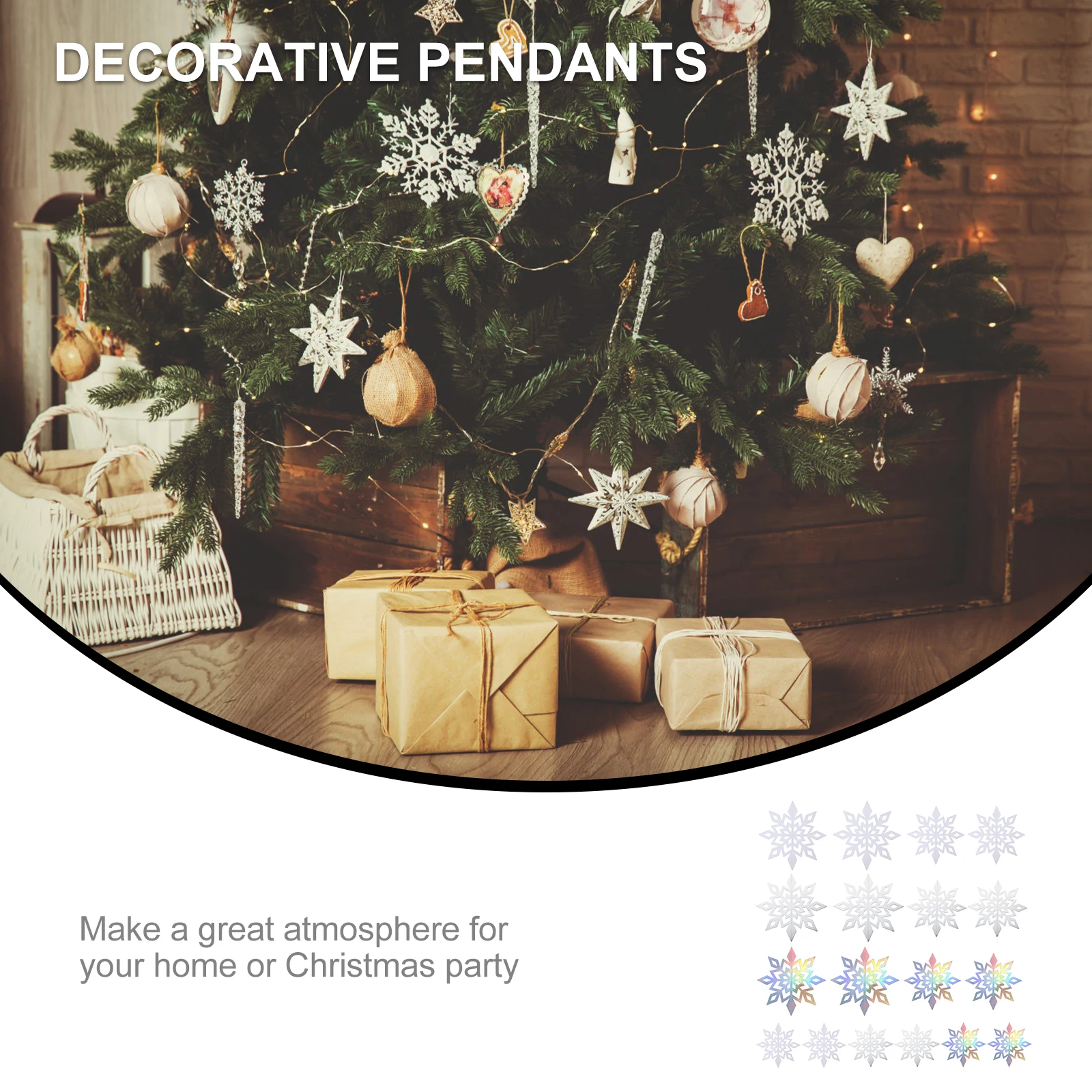 

18 Pcs Christmas Tree Pendant Office Ornament Ornaments Paper Xmas Hanging Decor