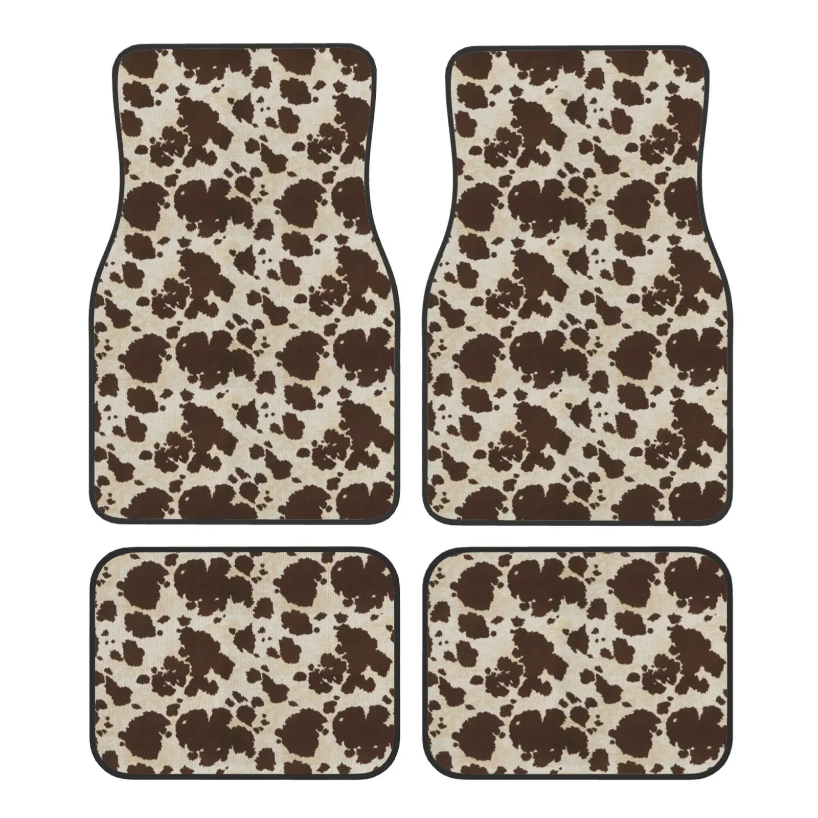 

Cow Spotted Printed Animal Printed Car Foot Mat 4-piece Set Suitable for All Car Foot Mat Accessories