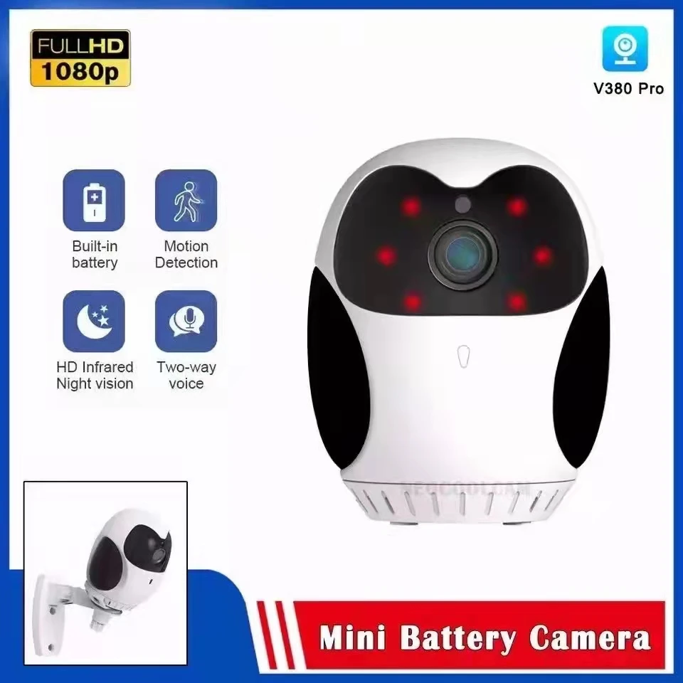 

2MP 1080P Battery Power Wireless PTZ IP Camera V380 AI Humanoid Motion Detection Home Security CCTV Baby Monitor