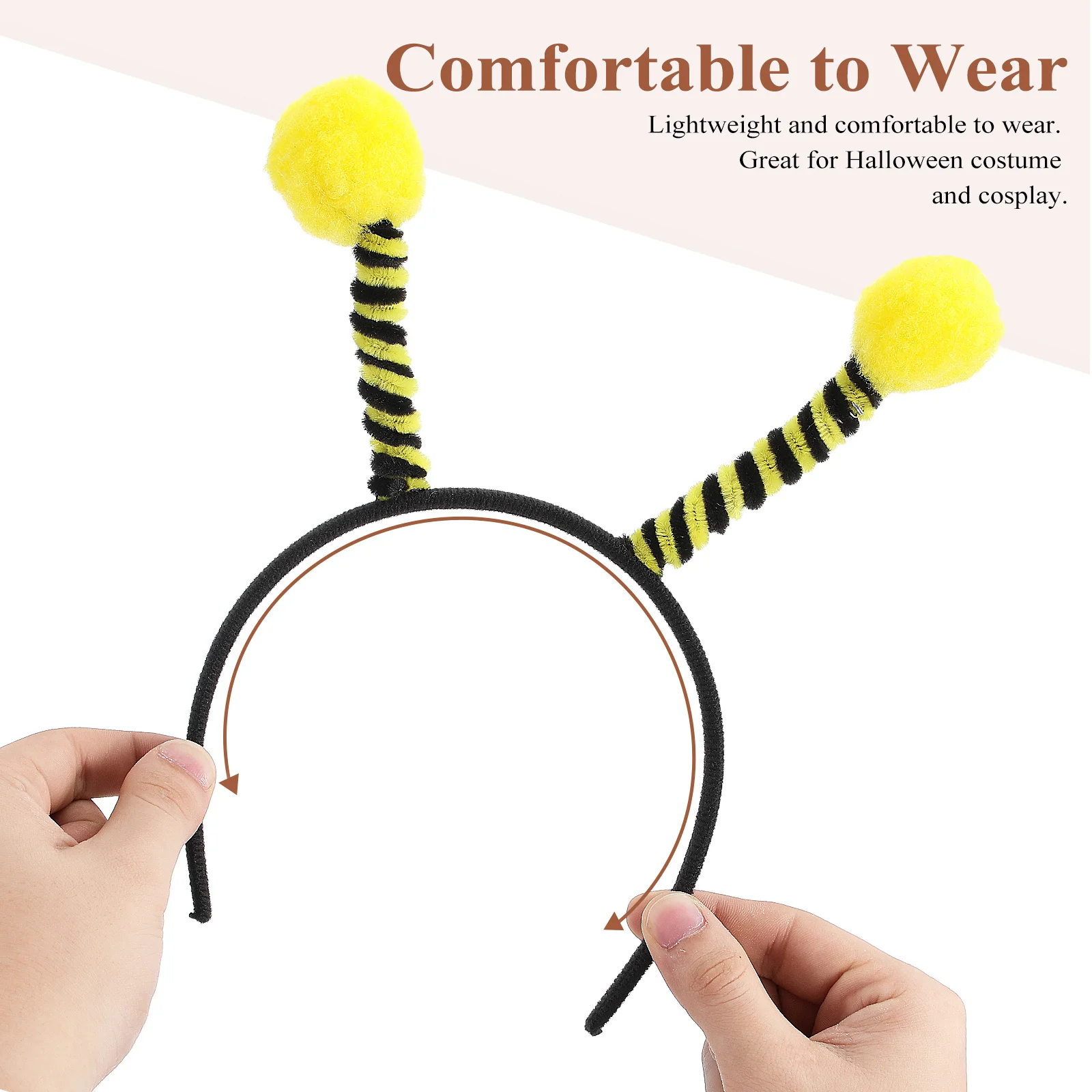 12Pcs 꿀벌 안테나 머리띠 프리미엄 편안한 할로윈 의상 코스프레 액세서리 여성용 소녀 파티 사진 소품