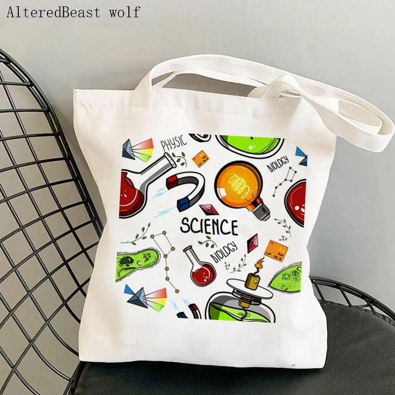 Shopping Bag for Women Science Books Are a Girls Best Friend Bag Harajuku Canvas Teacher supplies Bag girl Tote Shoulder Bag