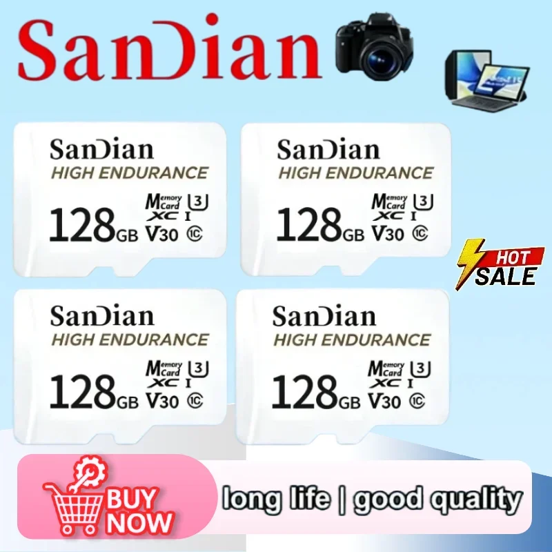 High Endurance micro Tf SD Card V30 U3 C10  128GB 256GB Professional Memory card for dash cam or home monitoring Hot Sale