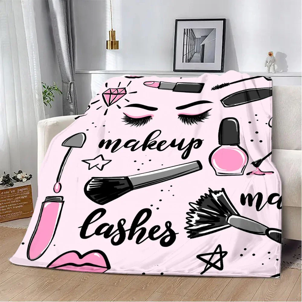 

Cute Closed Eyes Plush Blanket Cartoon Beauty Eyelash Funny Throw Printed Blanket Flannel Warm Soft for Home Hotel Sofa 125100cm