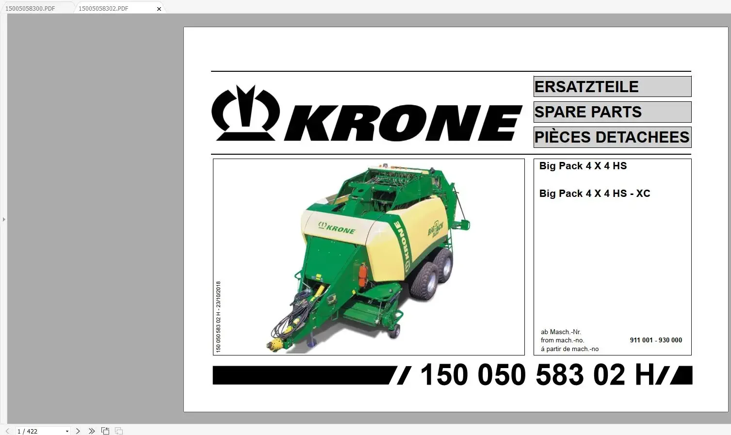 

Krone Agricultural 10.7 GB Spare Parts Catalog Updated 09.2023