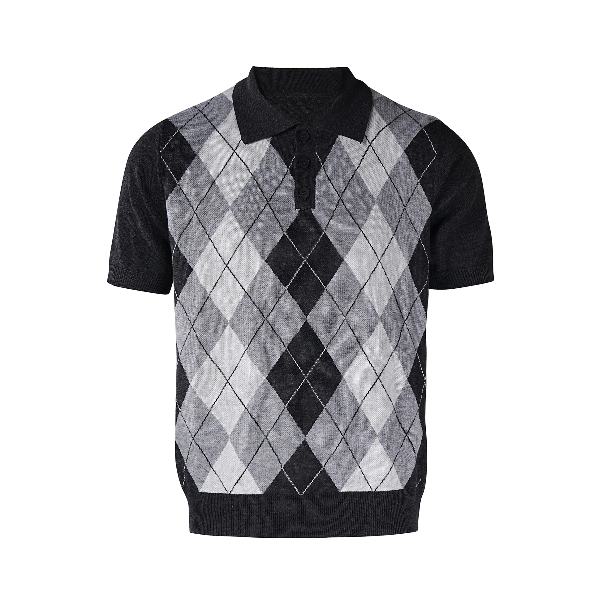 short sleeve tee Men's clothing with many Korean reviews wool blend polo collar short sleeved vintage style Discount Mart
