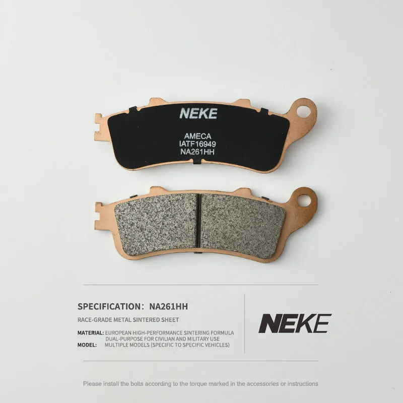 NEKE Sintered Brake Pads for KAWASAKI Vulcan S/ EN650, HONDA ST1300/CTX1300/CBR1100XX/GL1800/VTX1800/VFR800 A6-A9