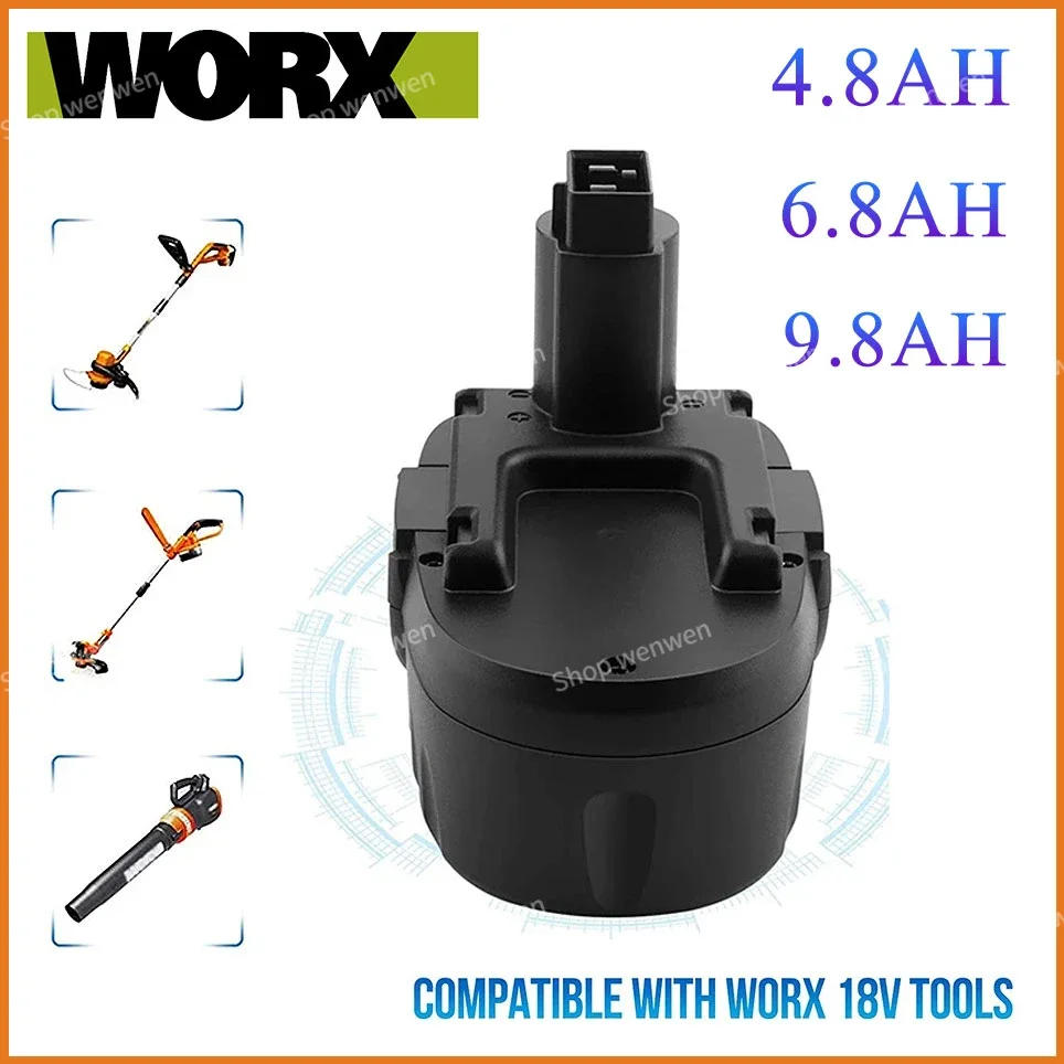 

For WORX 18V Ni-MH 4.8AH 6.8AH 9.8AH Battery Replacement WA3127 WA3152 WG150s WG152 WG250 WG541 WG900 WG901 Cordless Power Tool