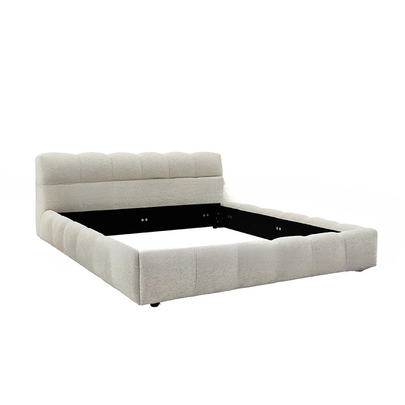 

Minimalist new modern puff bed, light luxury cotton and linen bed
