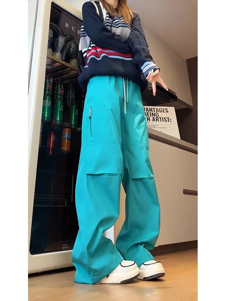 

Thiened Fce Lined Ski Casual Pants Men's Women's Workwear ell Pants Durable Straight Leg Trousers for Autumn Winter