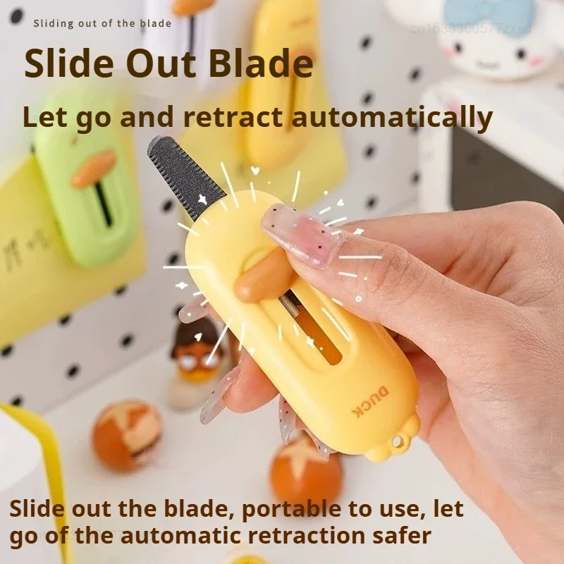 سكين صغير غير صندوق، قاطع صندوق كرتوني لطيف لفتح العبوات مع تصميم مغناطيسي، سكينة محمولة معلقة على الحروف #6