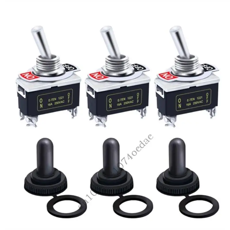 IP65 Rate 2 Pin Toggle Switches 12V Marine Use 15A Capacity Screw Terminal Connection Automotive Toggle Switches for Boat