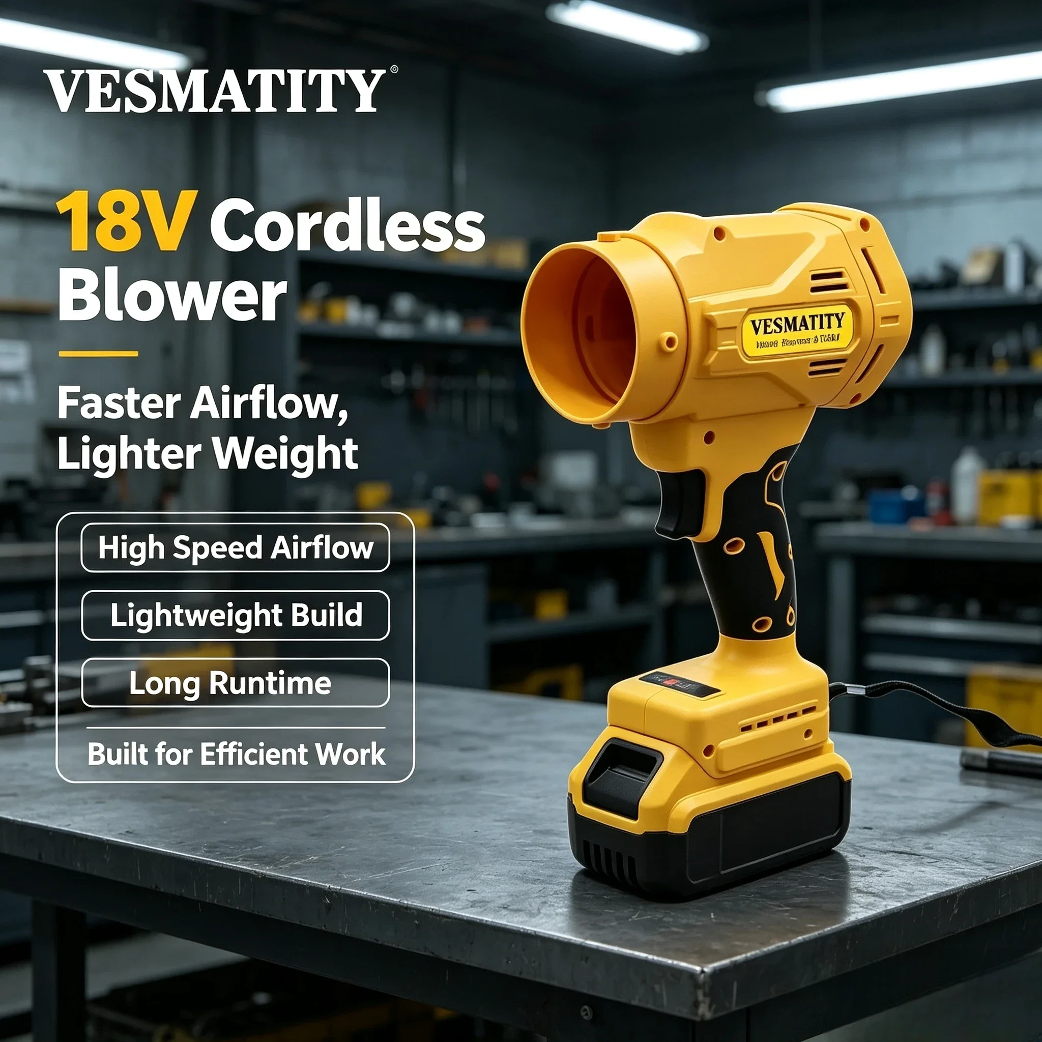 Vesmatity Turbo Fan Electric Air Blower High Speed Jet Cordless Air Duster Tool 18V 20V Battery Pro Max Plus