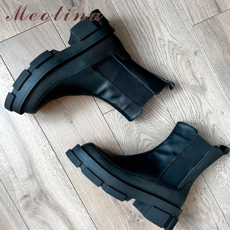 Meotina Ins Design donna stivali Chelsea stivaletti alla caviglia in vera pelle piattaforma tacco grosso stivaletto corto inverno autunno scarpe