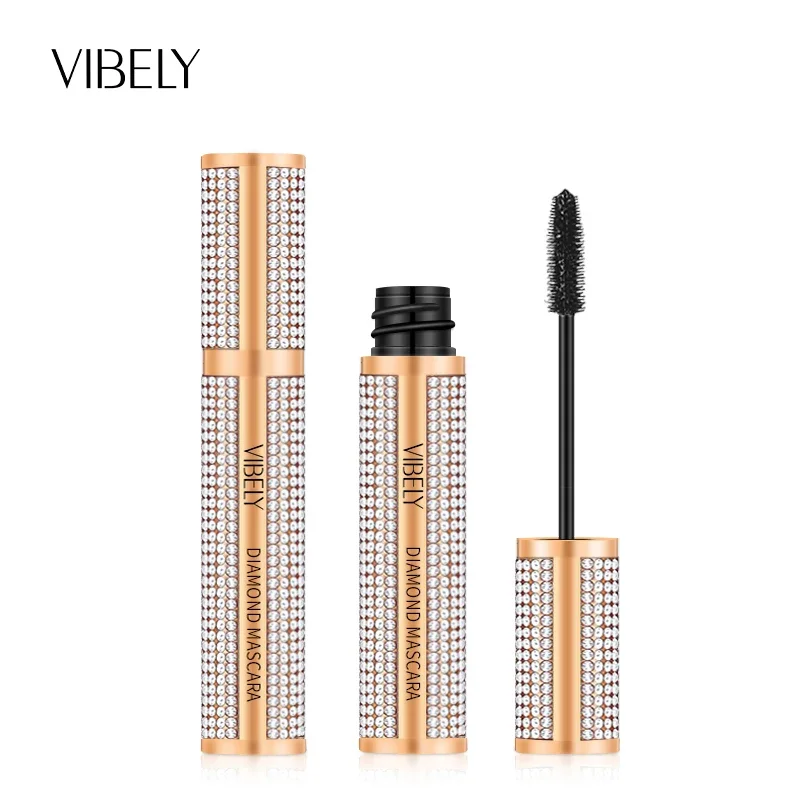 Diamond 4D Mascara Silk Fiber Waterproof Long Eyelash Extension Lengthening Thick Black Mascara Eye Makeup Products Cosmetics