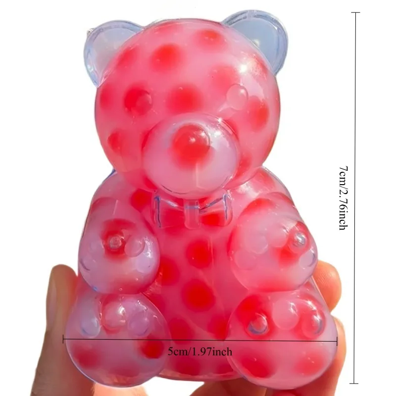 スクイーズリトルベア ニキビを絞るフィジェットトイ ウェットソフトキュートアニマル減圧玩具 クリエイティブキュート抗ストレスギフトいたずらおもちゃ