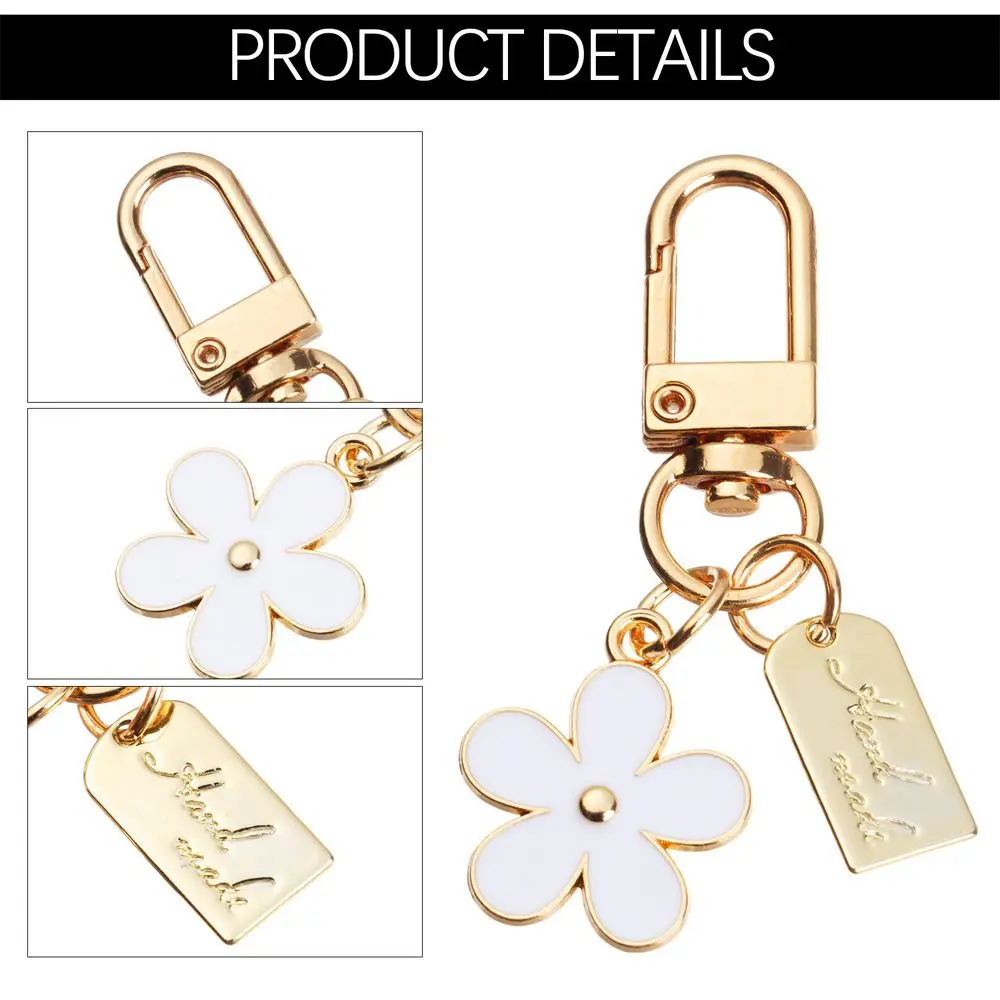Metal Women Decoration Flower Key Chain Bag Charm Keyring Keychains Pendant for Purse