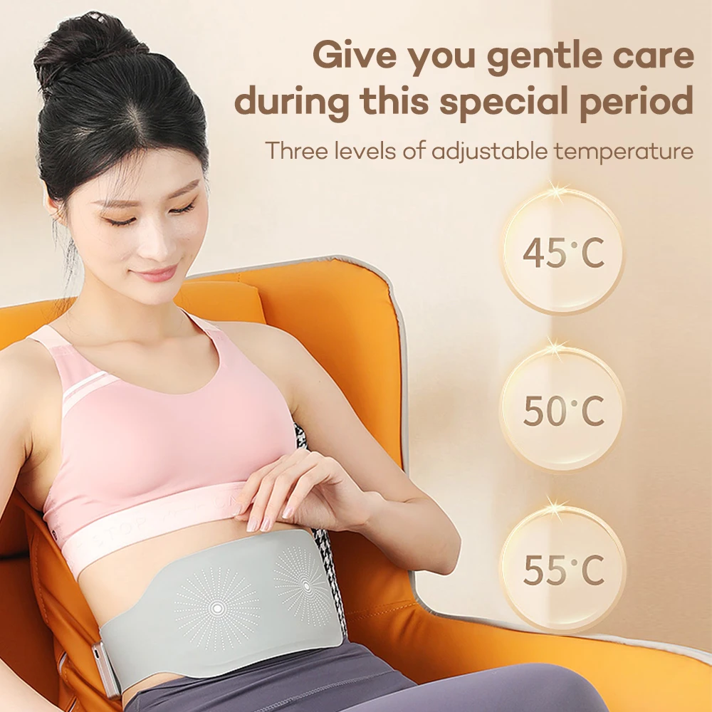 

Menstrual Period Heating Pad Warm Belt Red Light Hot Compress Waist Massager Belt Relieve Pain EMS Muscle Stimulator