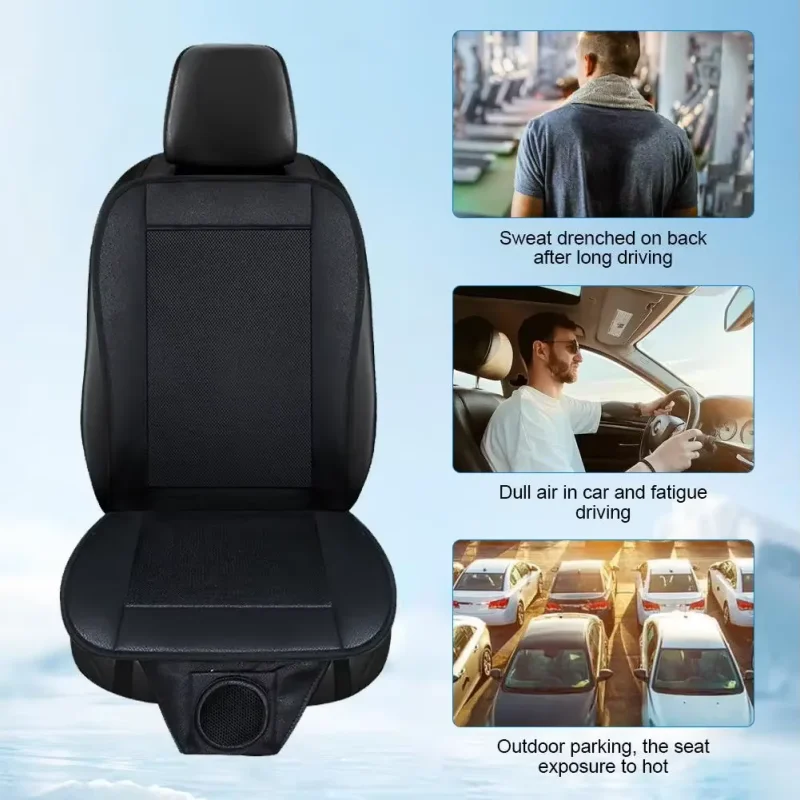 12V Adult and Child Summer Cool Air Seat Cushion Quick Blowing Heat Dissipation Seat Cooling Device Refrigerated Seat Cushion