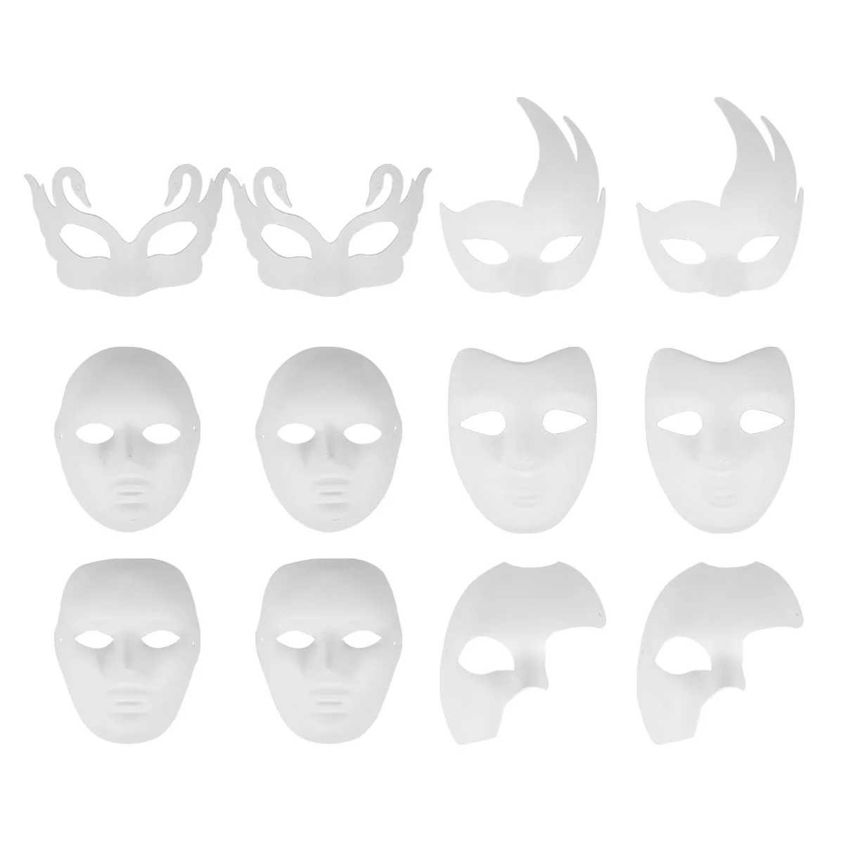 Mask Costume Plain Halloween Hand-painted DIY Masks Simple Paper Pulp White Child