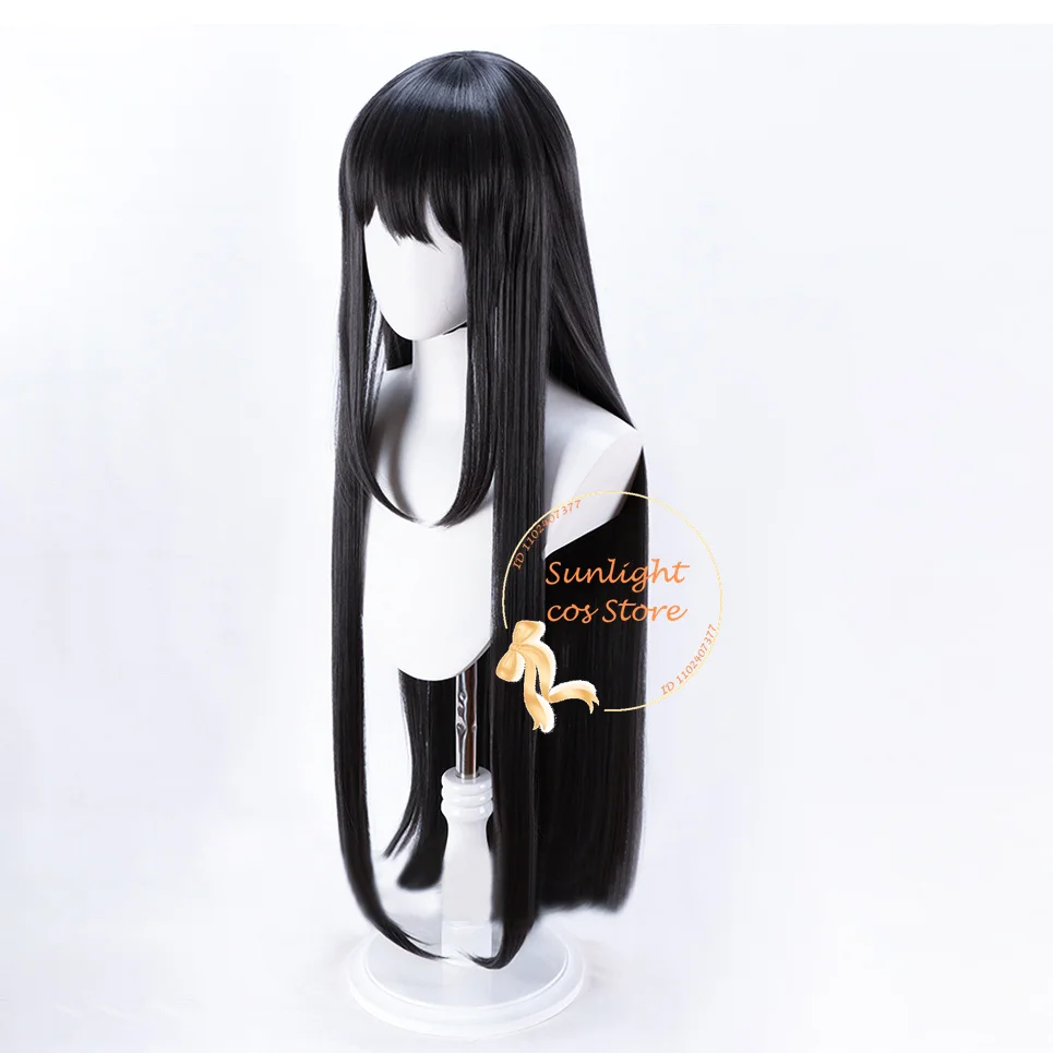 Wig Cosplay Akemi Homura kualitas tinggi Wig hitam panjang Wig Anime wanita Cosplay rambut sintetis tahan panas stok tersedia + topi Wig Gratis