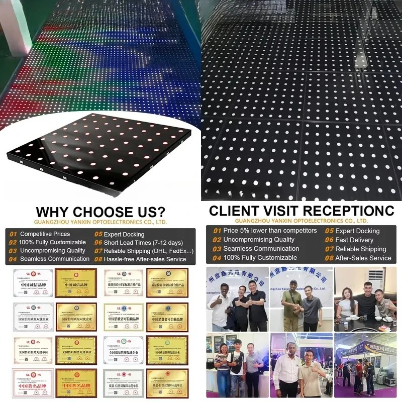 Translucent LED Walkway Light 64 Pixel Digital Video Dance Floor Screen Interactive DMX LED Floor Light for Disco Events