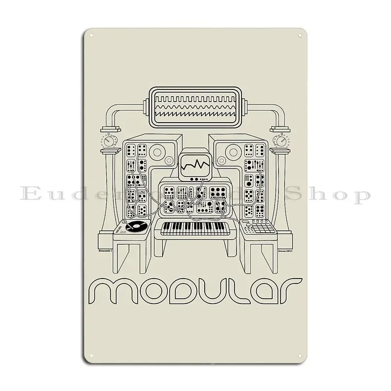 Modular Synthesizer Musician Metal Sign Wall Mural Cinema Rusty Iron Customize Tin Sign Poster