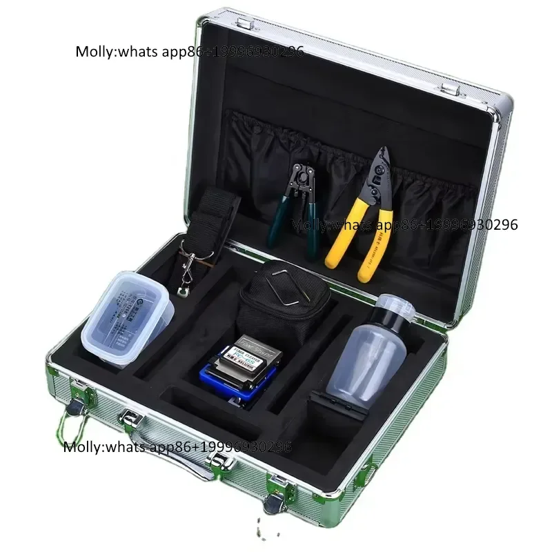 KELUSHI 12 in 1 Fiber Cold Connection Tool Box Kit Fc-6s Fiber Cleaver Fiber Stripping Tool FTTH