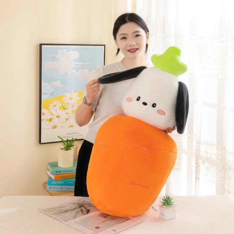 80cm niedlichen Sanrio Pochacco Plüsch tier Cartoon verwandeln Karotten hund weichen ausgestopften Stoff Puppe Kawaii Kissen große Größe Mädchen Geburtstags geschenk