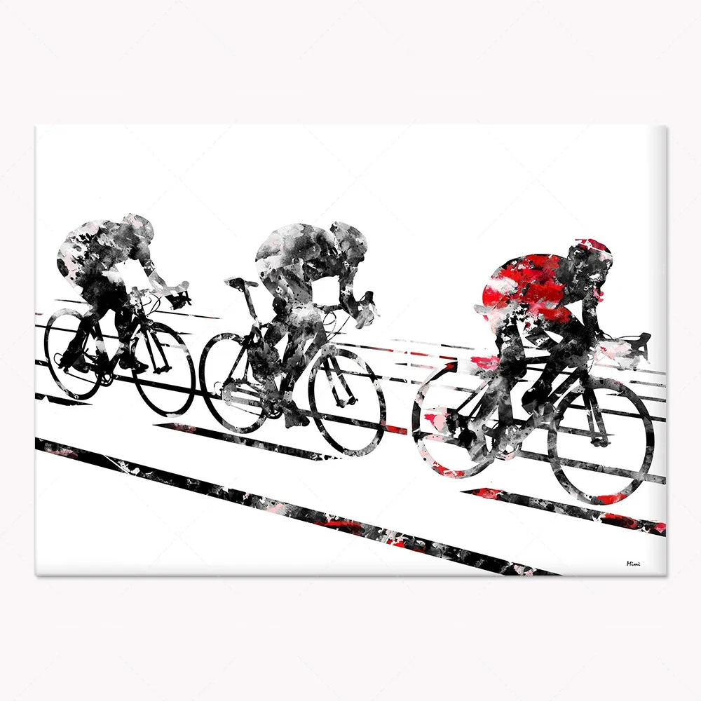 Bicycle race, quad motocross, motocross rider watercolor. Dirt bike jumping, motorcycle poster, gift for bike lovers