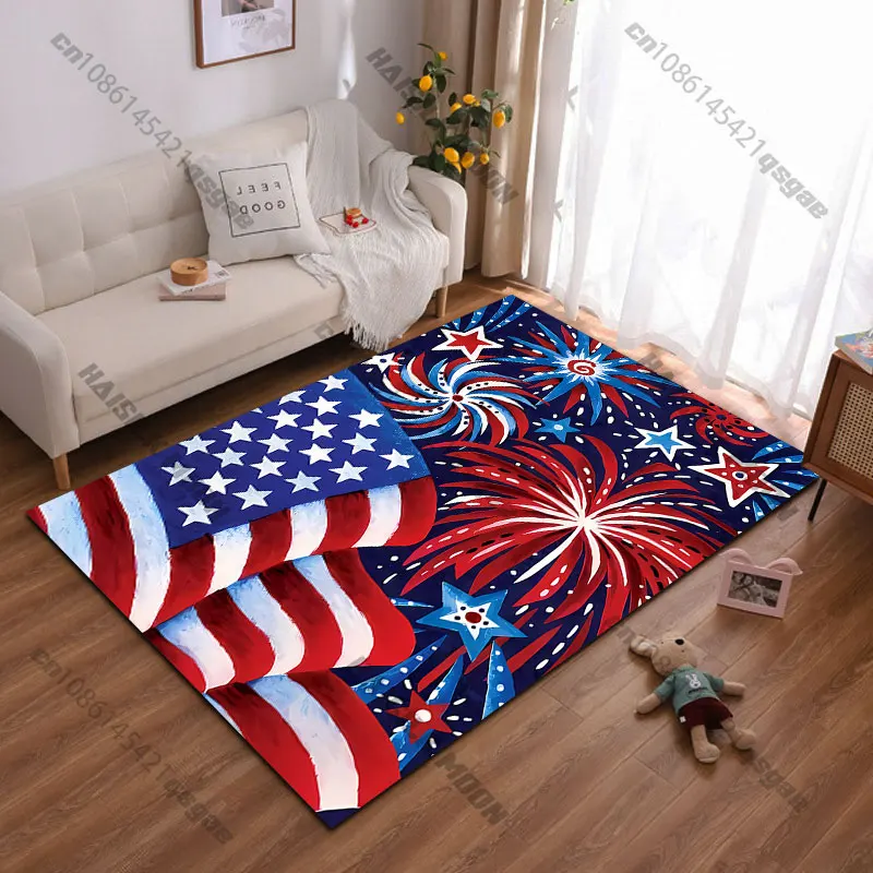 Celebration patriotism  American flag carpet Yoga living room room decor children's crawling mat doormat area rug