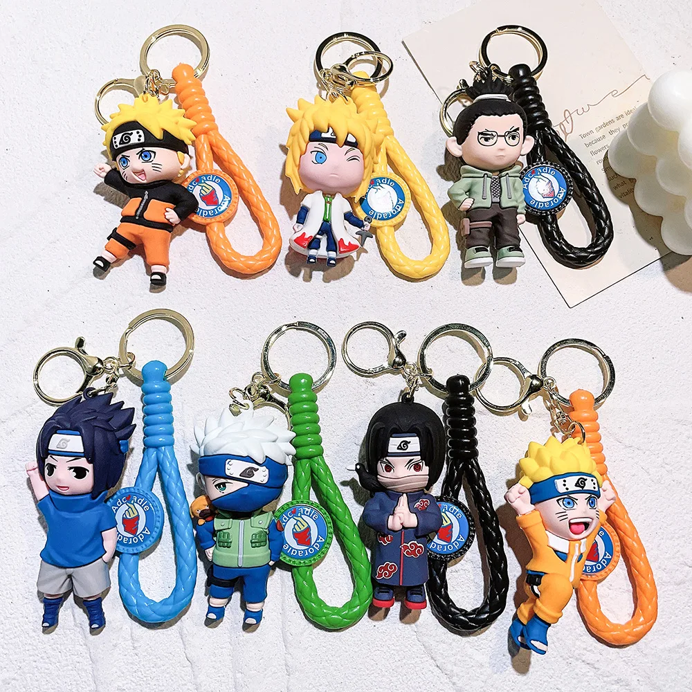 Cartoon PVC Naruto Anime Peripherie Schlüsselanhänger Naruto Silikonfigur Autoschlüsselanhänger Weihnachts-, Halloween-Geschenk – Detail 6