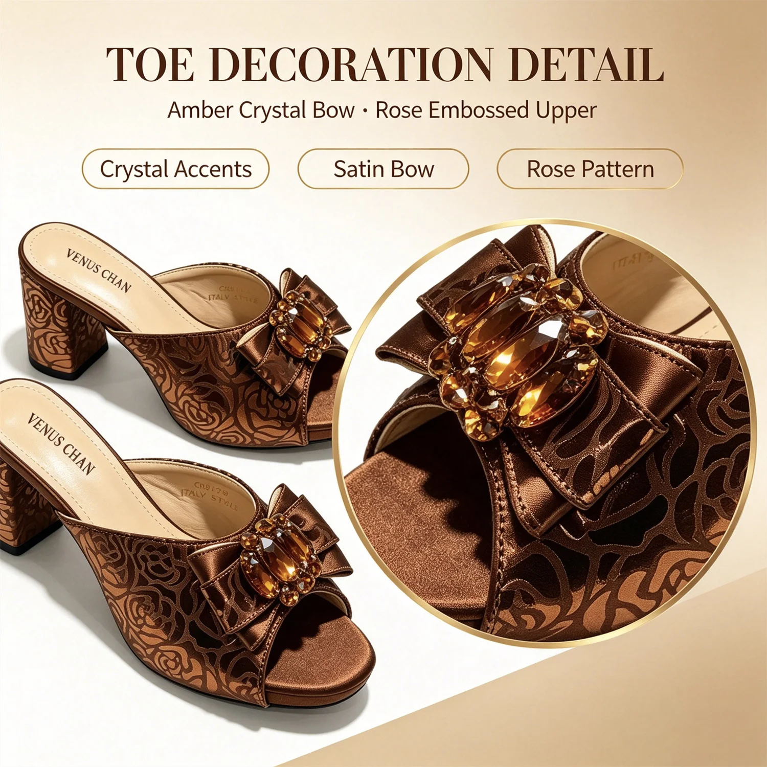 Conjunto de zapatos y bolso de mujer con encaje de satén morado de lujo, tacón de bloque con lazo de pedrería, sandalias abiertas, para bodas, fiestas y eventos nocturnos.