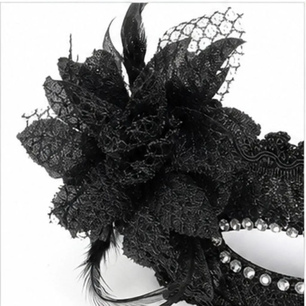 Mask Halloween Party Masquerade Cosplay Costume Face Christmas Black Half Mask Black Lace Mask Masquerade Mask Luxury