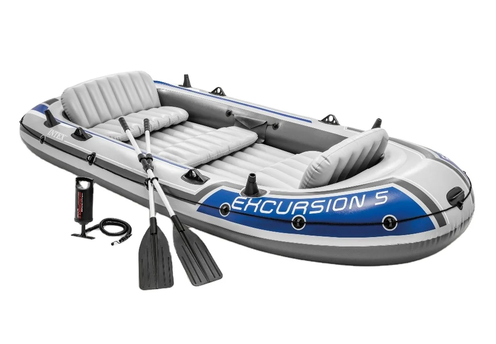 INTEX 68325  excursion 5 set hot sale fishing kayak 5 Person Inflatable Boat With 5 Seats Ocean Kayak